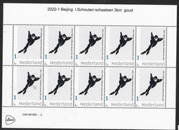 Nederland  2022-1 Olympics Beijing  I Schouten Schaatsen Skating GOLD    Sheetlet     Postfris/mnh/neuf - Nuovi