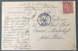 France N°129 Sur CPA TAD VALS (6) 1905 Pour Vanves - (B728) - 1877-1920: Période Semi Moderne