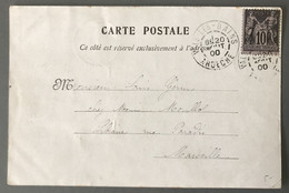 France N°103 Sur CPA TAD VALS-LES-BAINS Ardèche 20.8.1900 Pour Marseille - (B730) - 1877-1920: Période Semi Moderne