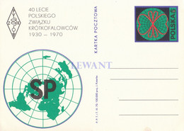 L POLAND - 1970.05.16. Cp 439 40th Anniversary Of The Polish Association Of Amateur Radio - Entiers Postaux