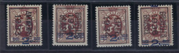Nr. 315 (4 X) België TYPO Voorafstempeling Nrs. 257B , 272B , 273B En 299B ** MNH  ! LOT 294 - Typo Precancels 1929-37 (Heraldic Lion)