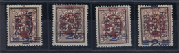 Nr. 315 (4 X) België TYPO Voorafstempeling Nrs. 257B , 272B , 273B En 299B ** MNH  ! LOT 294 - Typos 1929-37 (Heraldischer Löwe)