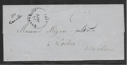 France Marque Postale - Cursive 36 / Génillé 1853 - Taxe 25 - TB - 1849-1876: Klassieke Periode