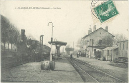Cpa ST ANDRE DU CUBZAC – La Gare ( Train ) - Other Municipalities