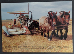 Carte Postale - Semoine (Aube) Août 1989 - Fête Des Moissons (R. Et M. Lepage) (machine Agricole - Chevaux) - Publicidad