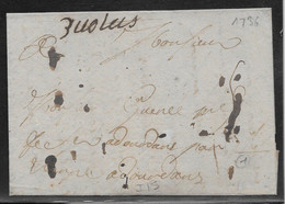 France Marque Postale - Manuscrit 3 Volets De Bourgueil 23-1-1736 Pour Dourdan Par Etampes - 1701-1800: Précurseurs XVIII