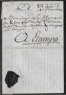 France Marque Postale - 3 VOLETS (Bourgueil) Pour Etampes 1777 - Cachet De Marquis - 1701-1800: Precursors XVIII