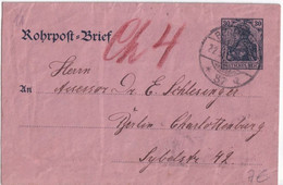 REICH - 1912 - ENVELOPPE ENTIER PNEUMATIQUE ROHRPOST TYPE GERMANIA De BERLIN 87 - Sobres