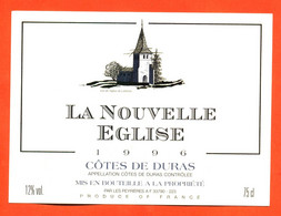 Etiquette Neuve De Vin Cotes De Duras 1996 La Nouvelle église  - 75 Cl - Vin De Pays D'Oc