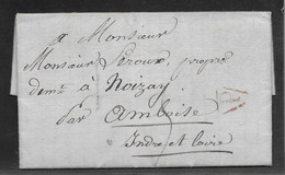France Marque Postale - Paris Pour Noizay (36) - 1818 - 1801-1848: Precursors XIX