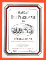 Etiquette Neuve De Vin Pécharmant Chateau Haut Peyrelevade 1992 Gérard Dusseau à Pécharmant - 75 Cl - Vin De Pays D'Oc