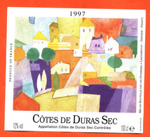 Etiquette Neuve De Vin Cotes De Duras 1997 Les Peyrières à Landerrouat- 75 Cl - Vin De Pays D'Oc