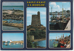 Saint Vaast La Hougue Vue Aérienne Le Fort De La Hougue Le Port édition Le Goubey - Saint Vaast La Hougue