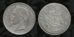 NAPOLEON III . 5 FRANCS . 1869 BB ( STRASBOURG ) . - 5 Francs