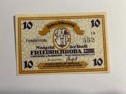 Allemagne Notgeld Friedrichroda 10 Pfennig - Collections