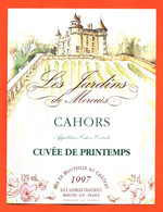 Etiquette Neuve De Vin De Cahors Les Jardins De Mercuès Cuvée De Printemps 1997 Georges Vigouroux à Mercuès - 75 Cl - Cahors