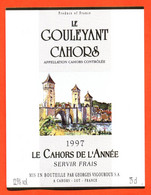 Etiquette Neuve De Vin De Cahors Le Gouleyant Cahors De L'année 1997 Georges Vigouroux à Cahors - 75 Cl - Cahors