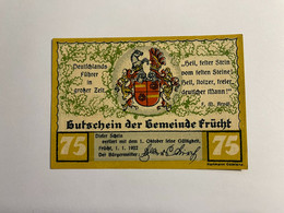 Allemagne Notgeld Frucht 75 Pfennig - Collections