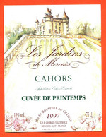 Etiquette Neuve De Vin De Cahors Les Jardins De Mercuès Cuvée De Printemps 1997 Georges Vigouroux à Mercuès - 75 Cl - Cahors