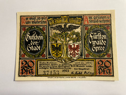 Allemagne Notgeld Furstenwalde 20 Pfennig - Collections