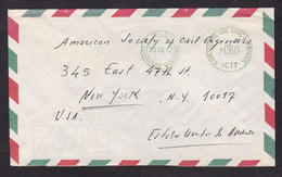 Mozambique: Airmail Cover To USA, 1967, Green Meter Cancel (minor Crease) - Mozambique