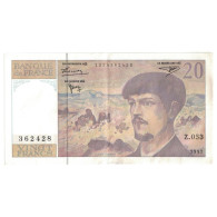 France, 20 Francs, Debussy, 1997, SUP+, Fayette:66ter02a53, KM:151i - 20 F 1980-1997 ''Debussy''