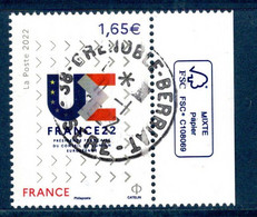 France 2022.Issu De La Mini Planche Présidence Française Du Conseil De L'Union Européenne . Cachet Rond Gomme D'origine. - Used Stamps