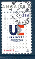 France 2022.Issu De La Mini Planche Présidence Française Du Conseil De L'Union Européenne . Cachet Rond Gomme D'origine. - Used Stamps