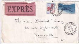 1964 - POSTE AERIENNE + COQ DECARIS Sur ENVELOPPE EXPRES ! De LOGELBACH (HAUT-RHIN) - 1960-.... Cartas & Documentos