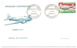 N°874 N -FDC République Centrafricaine -Douglas DC 3- - Aerei