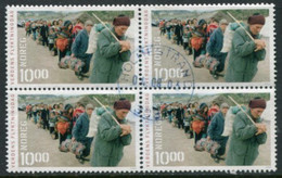 NORWAY 2003 World Refugee Day 10 Kr. Block Of 4, Used.  Michel  1470 - Used Stamps