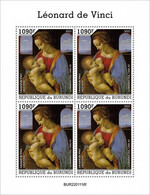 Burundi 2022, Art, Leonardo, 4val In BF - Unused Stamps