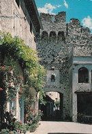 07, Rochemaure, Ruelle Fleurie Et Porte Dans Les Anciens Remparts De La Ville - Rochemaure