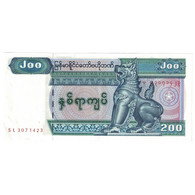 Billet, Myanmar, 200 Kyats, Undated (1991-1998), KM:75b, SPL+ - Myanmar