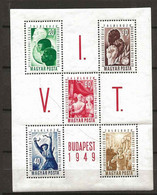 Hungary 1949 2nd World Youth And Students Festival, Budapest, Mi Bloc 16 - MH(*)   - Hinged In Top - Usado