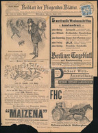 1900.jún.29. Hírlapilleték 1kr (1898-as) Müncheni Lapon érvényességi Idő Után (1900.máj.31.), érdekesség! - Other & Unclassified