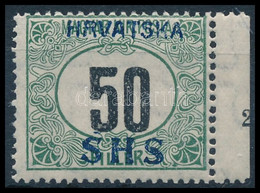 ** SHS 1918 Feketeszámú Portó 50f Fekvő Vízjellel, Bodor Vizsgálójellel (54.000) - Other & Unclassified