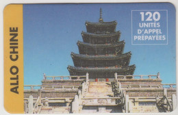 FRANCE - Allo Chine Temple,Allo Chine Prepaid Card, 120 U, Used - Prepaid Cards: Other