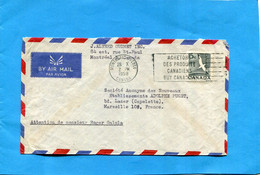 Marcophilie Lettre-CANADA-pour Françe Cad MONTREAL1958-+flamme""achetons Des Produits Canadiens"" - Storia Postale