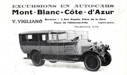 DEPLIANT 5 VOLETS FORMAT 1 X 18.5 CM EXCURSION AUTOCARS MONTBLANC COTE D 'AZUR V.VIGLIANO+ Déplaint Simplon B.E. - 1900 – 1949