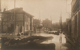 Levallois Perret - Carte Photo - Une Rue De La Ville Pendant Les Inondations - Cruz Catastrophe - Levallois Perret