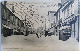 C. P. A. : SAINT-PIERRE Et MIQUELON : La Rue Nielly En Hiver, Animé, En 1905 - Saint-Pierre-et-Miquelon