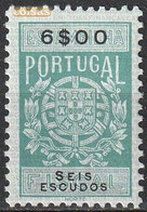 Fiscal/ Revenue, Portugal - Estampilha Fiscal, Série De 1940 -|- 6$00 - MNH** - Ungebraucht