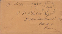 1840. USA. MIDDLETOWN CT JAN 5 PAID + PAID On Small Cover To Hartford, Conn. Manuscript Paid Ch 260. Inter... - JF428322 - …-1845 Préphilatélie