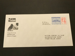 PAP071 - PAP Réponse  Neuf 110x220 Marianne De Ciappa-Kavena  Tarif LETTRE PRIORITAIRE  Repiqué Action Contre La Faim 15 - PAP: Antwort/Ciappa-Kavena