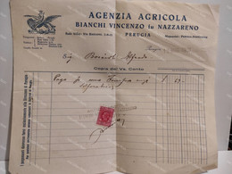 Italy Invoice Fattura AGENZIA AGRICOLA Bianchi Vincenzo Fu Nazzareno PERUGIA - FONTIVEGGE 1931 - Italia