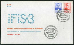 Türkiye 1983 Philatelists Society Of Istanbul (IFIS-3), 35th Anniversary, Special Cover - Briefe U. Dokumente