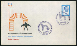 Türkiye 1983 42nd Balkan Athleticism Championship, Special Cover - Lettres & Documents