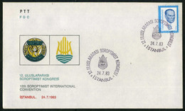 Türkiye 1983 12th Soroptimist International Convention, Special Cover - Lettres & Documents