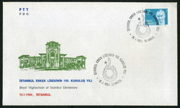 Türkiye 1984 Boys' Highschool Of Istanbul Centenary, Special Cover - Lettres & Documents
